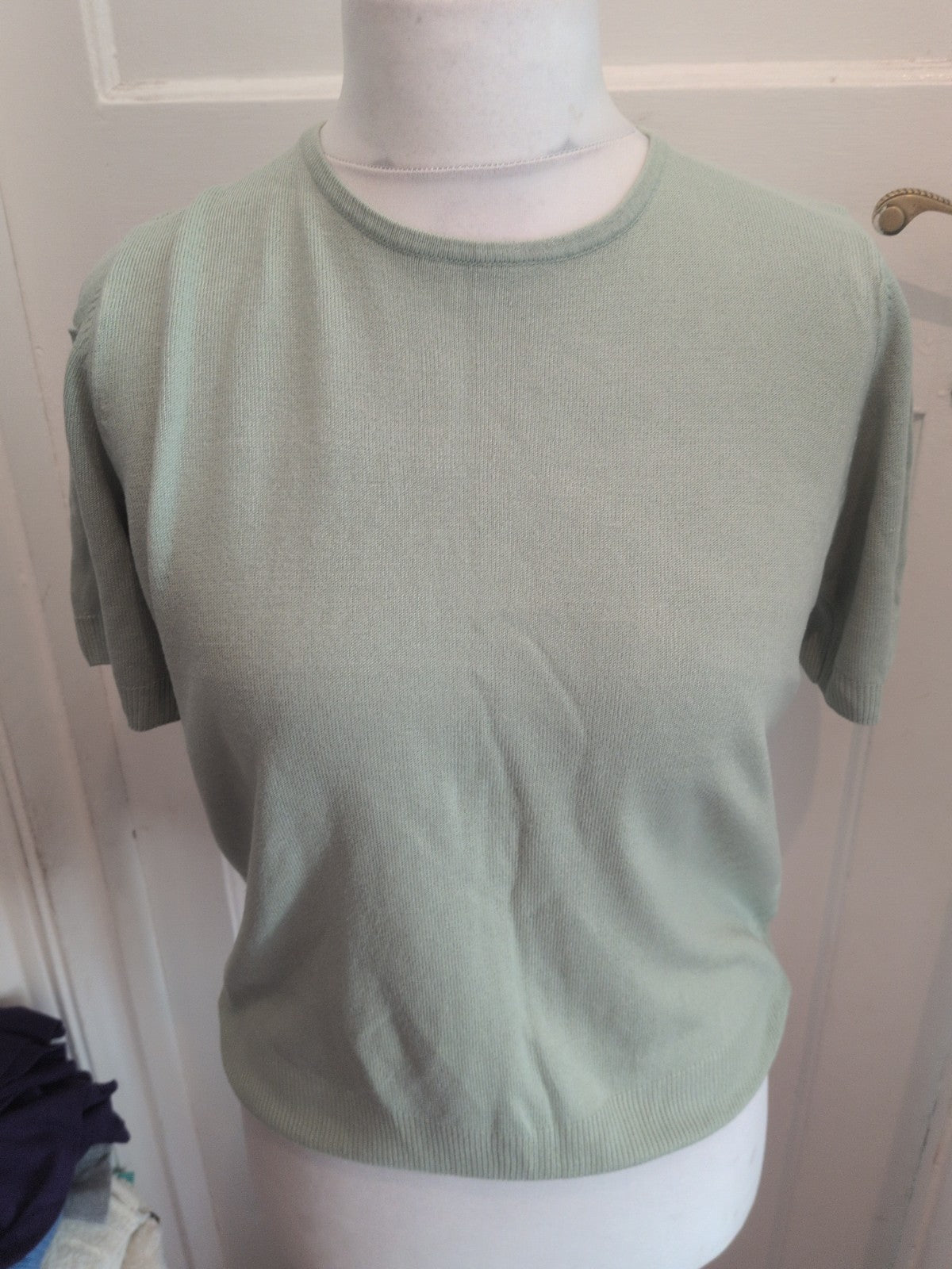 Marks And Spencer 14 Pistachio Short Sleeve Jumper