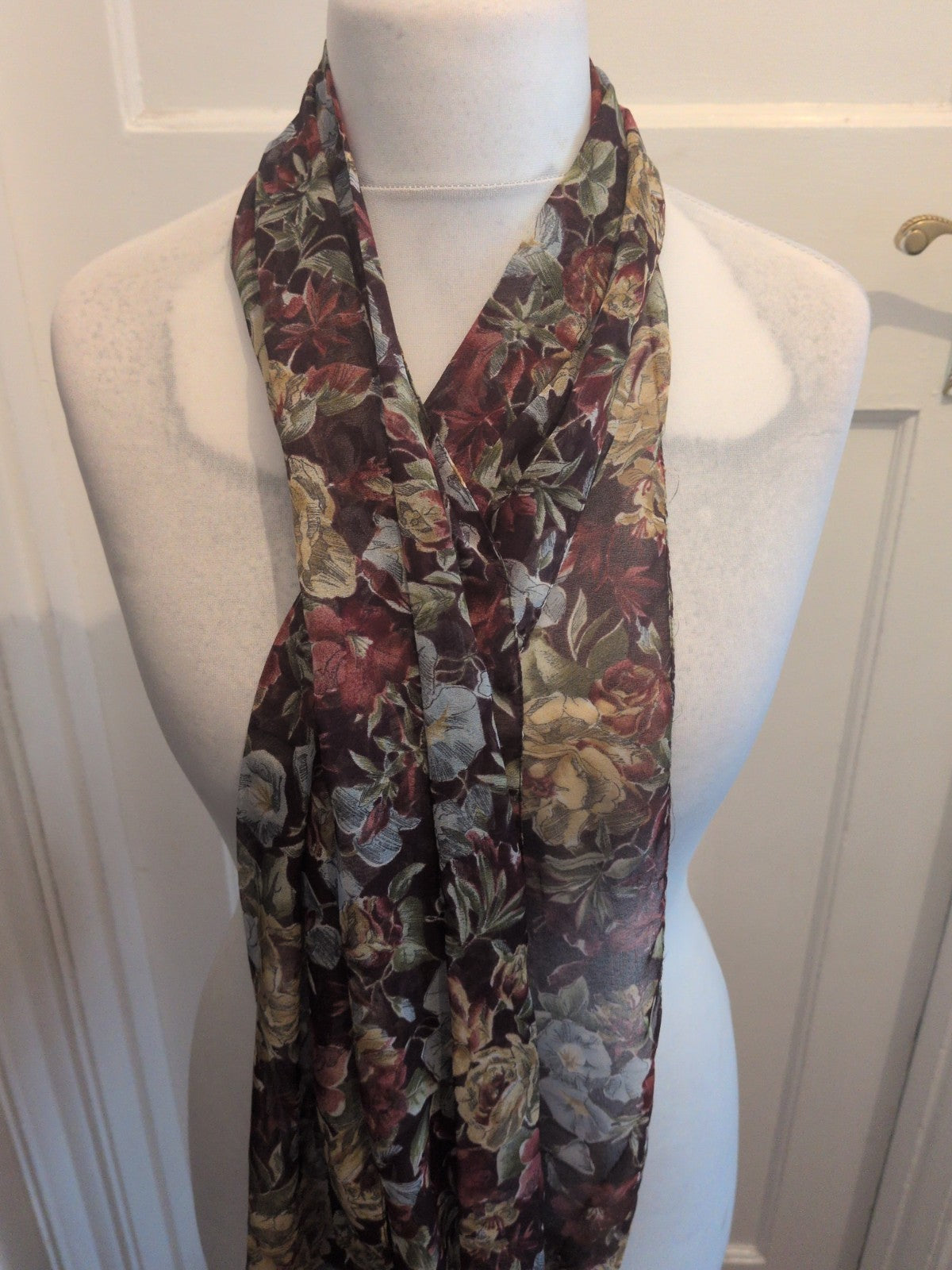 Purple Floral Scarf