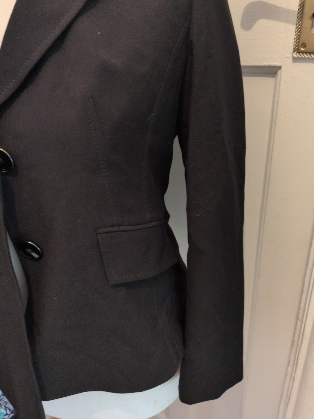 Debenhams Petite Collection 12P Black Blazer Lined And Padded