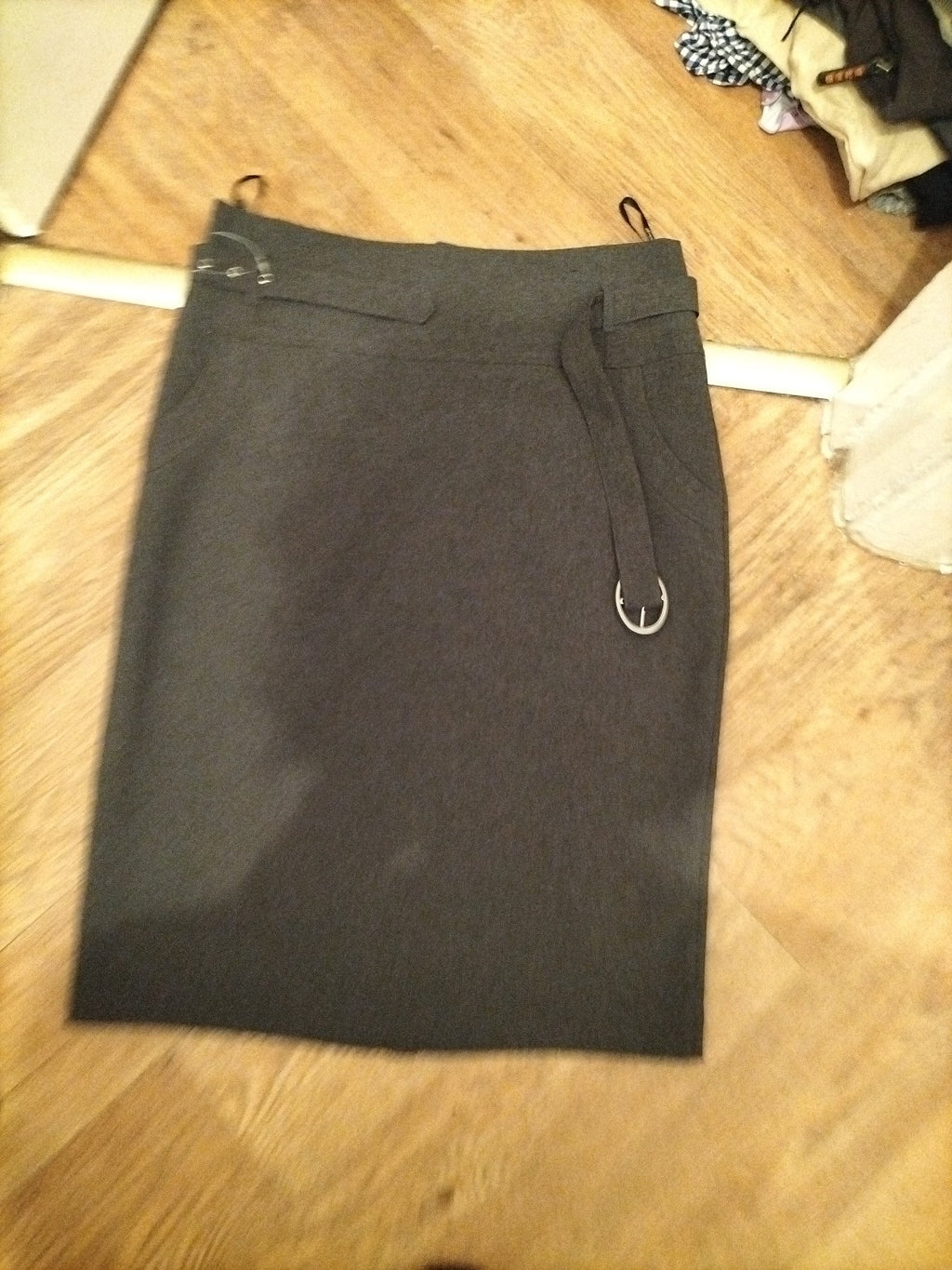 Primark 14 Grey Pencil Skirt Belted
