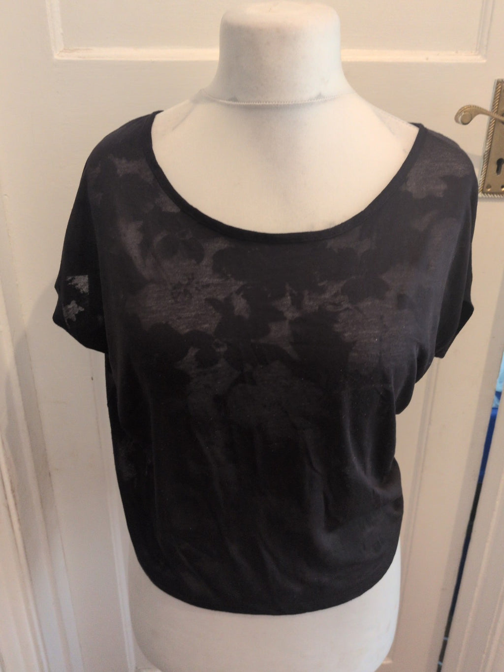 Ladies F&f Black T.shirt Size Med