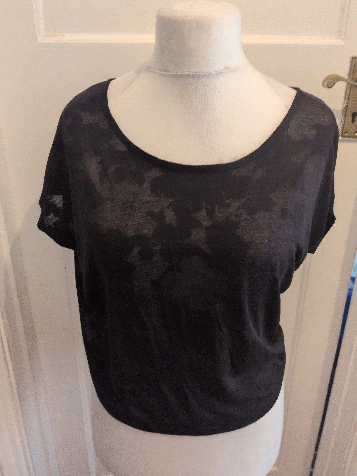 Ladies F&f Black T.shirt Size Med