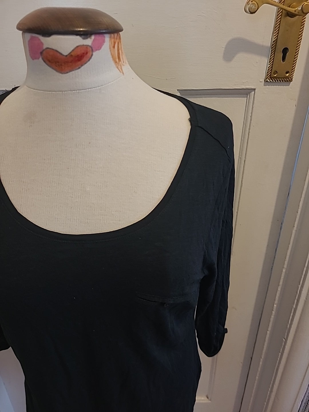 Ladies M+Co Size 12 Black Mid Sleeved Longline Blouse