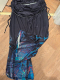 3XL Navy With Blue Dye Pattern Elasticated Trousers