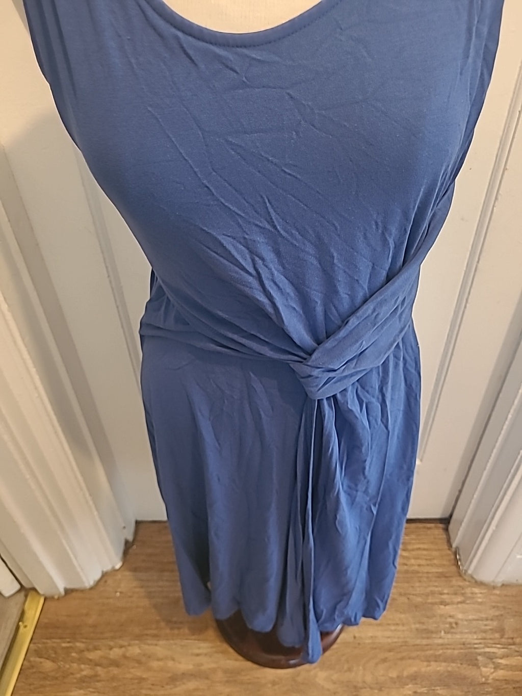 Ladies Thought Size 10 Blue Sleeveless Knot Detailed Dress