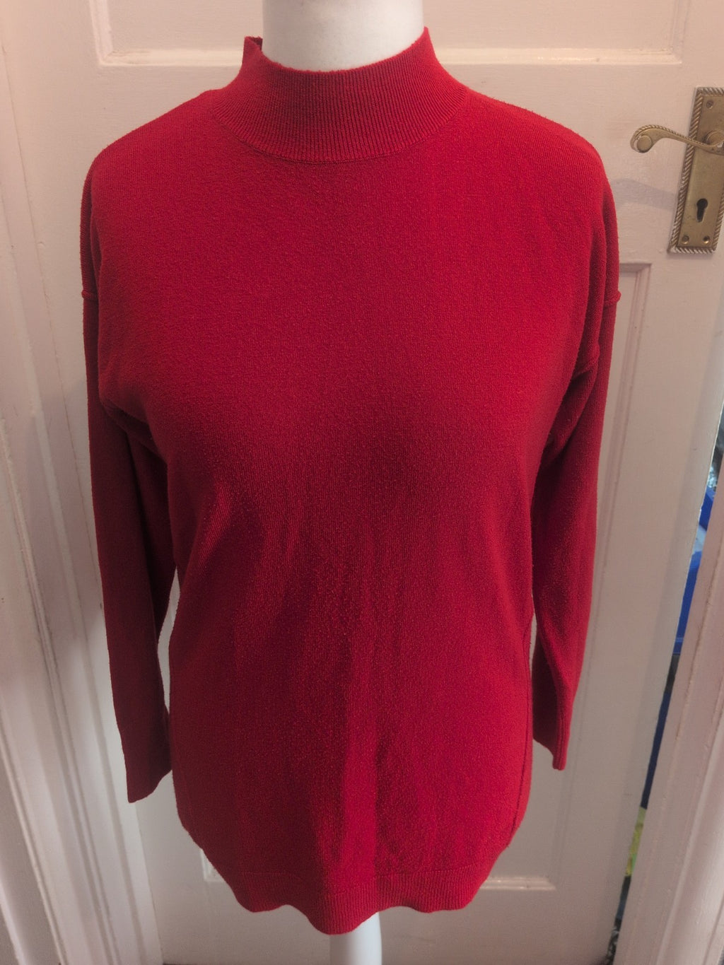 Ladies Long Line Red Jumper Size M Papaya Free Delivery