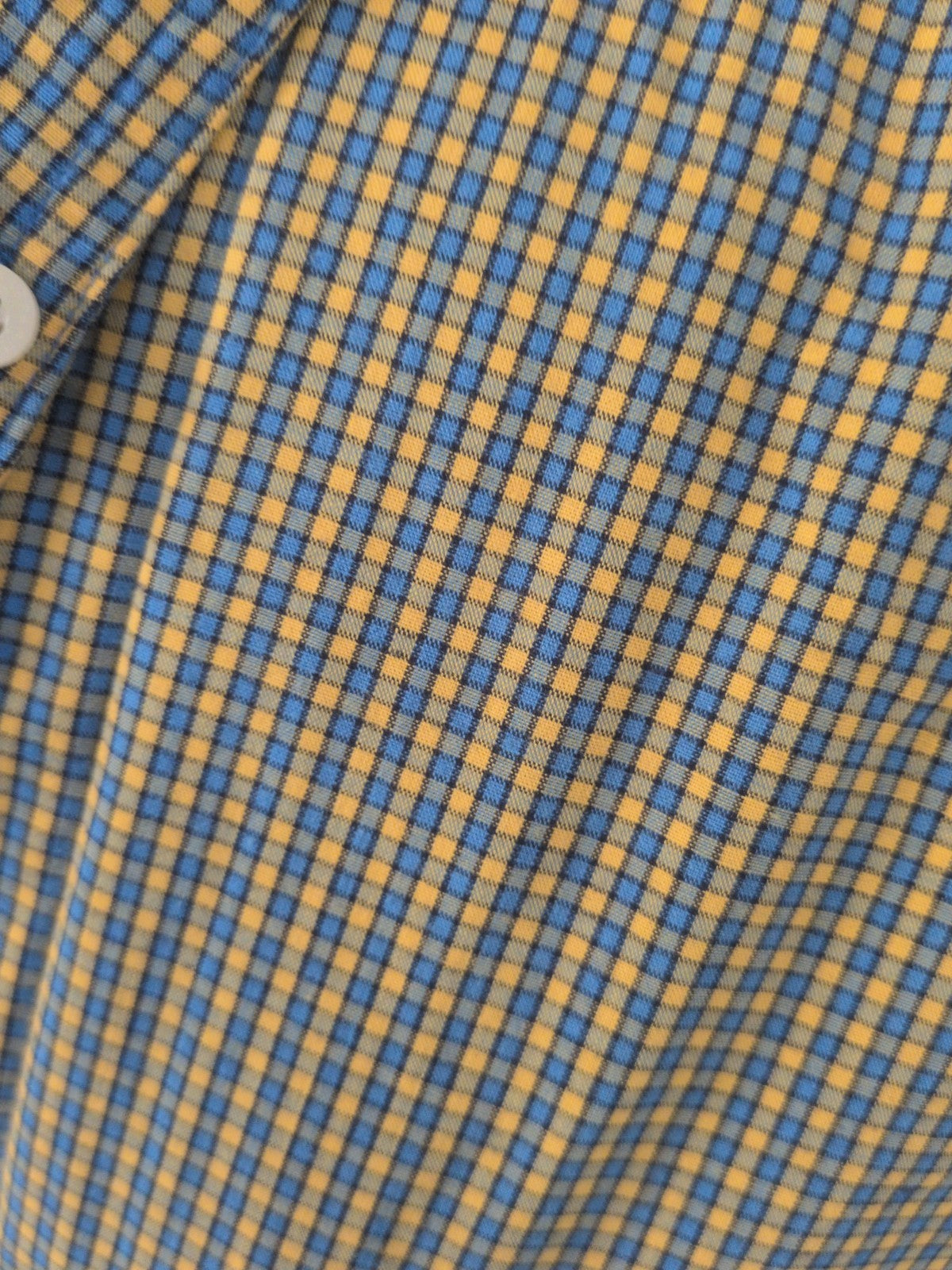 Chaps USA Medium Blue And Yellow Check Short Sleeve Shirt