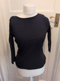 Marks And Spencer 10 Slim Fit 3/4 Sleeve Slash Neck T-shirt