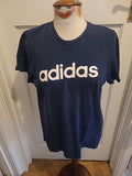 Mens Adidas Size Small Navy With White Print Short Sleeved Tshirt