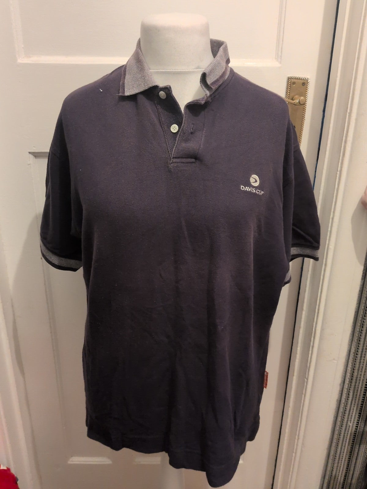 David Cup Medium Navy Short Sleeve Polo