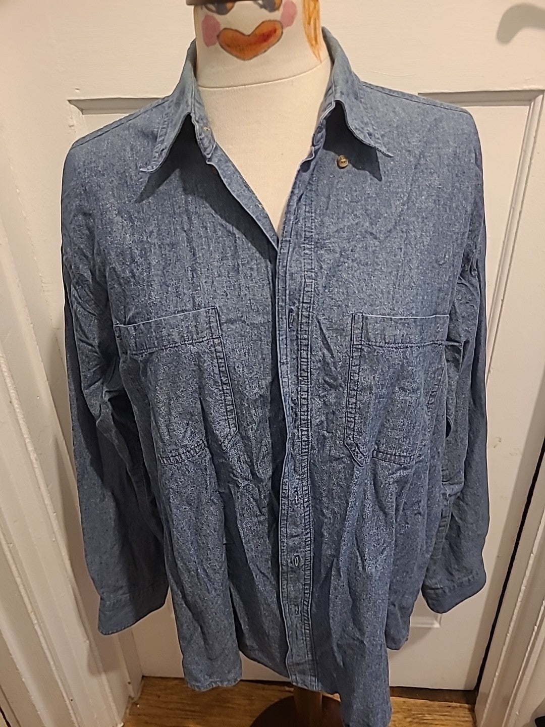 Mens Metaphor Vintage Size Large Denim Shirt