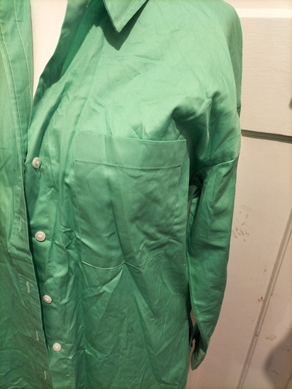 Ladies Primark Size 10-12 Green Buttoned Long Sleeved Shirt