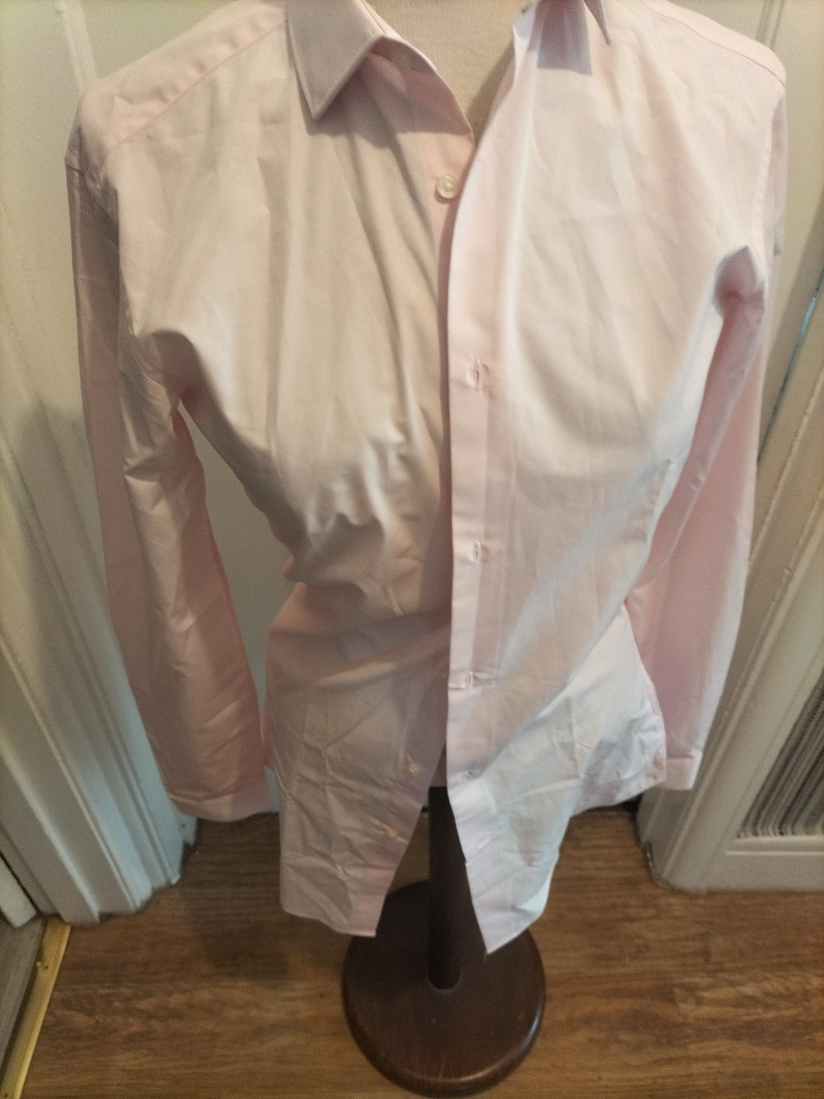 Mens Next Size 14"L Tailored Long Sleeved Slim Fit Pink Shirt