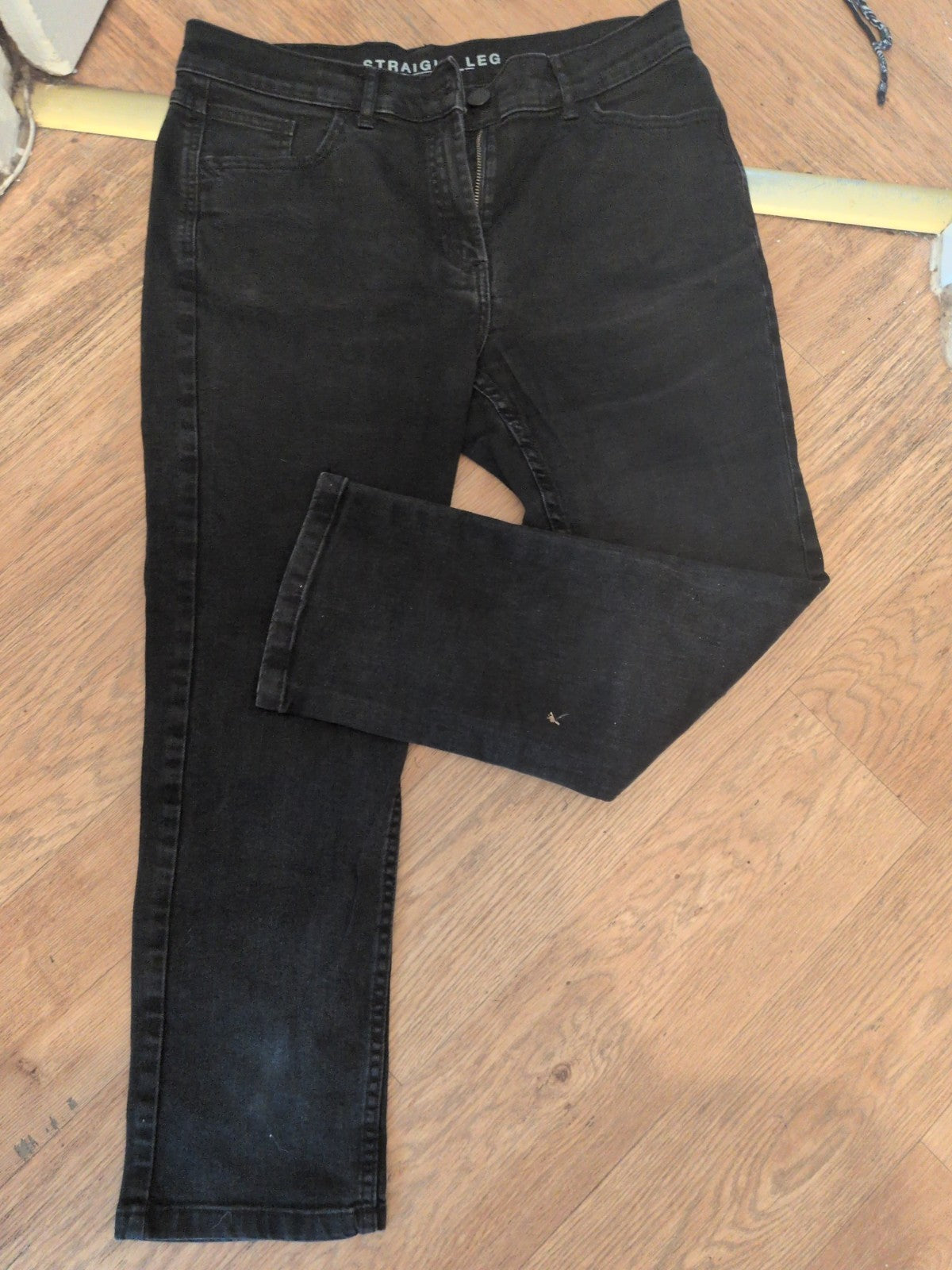 Marks And Spencer 14 XS Leg Straight Leg Black Jeans