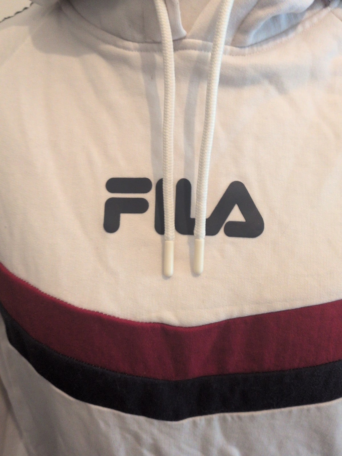 Fila Medium Navy And White Pullover Hoodie