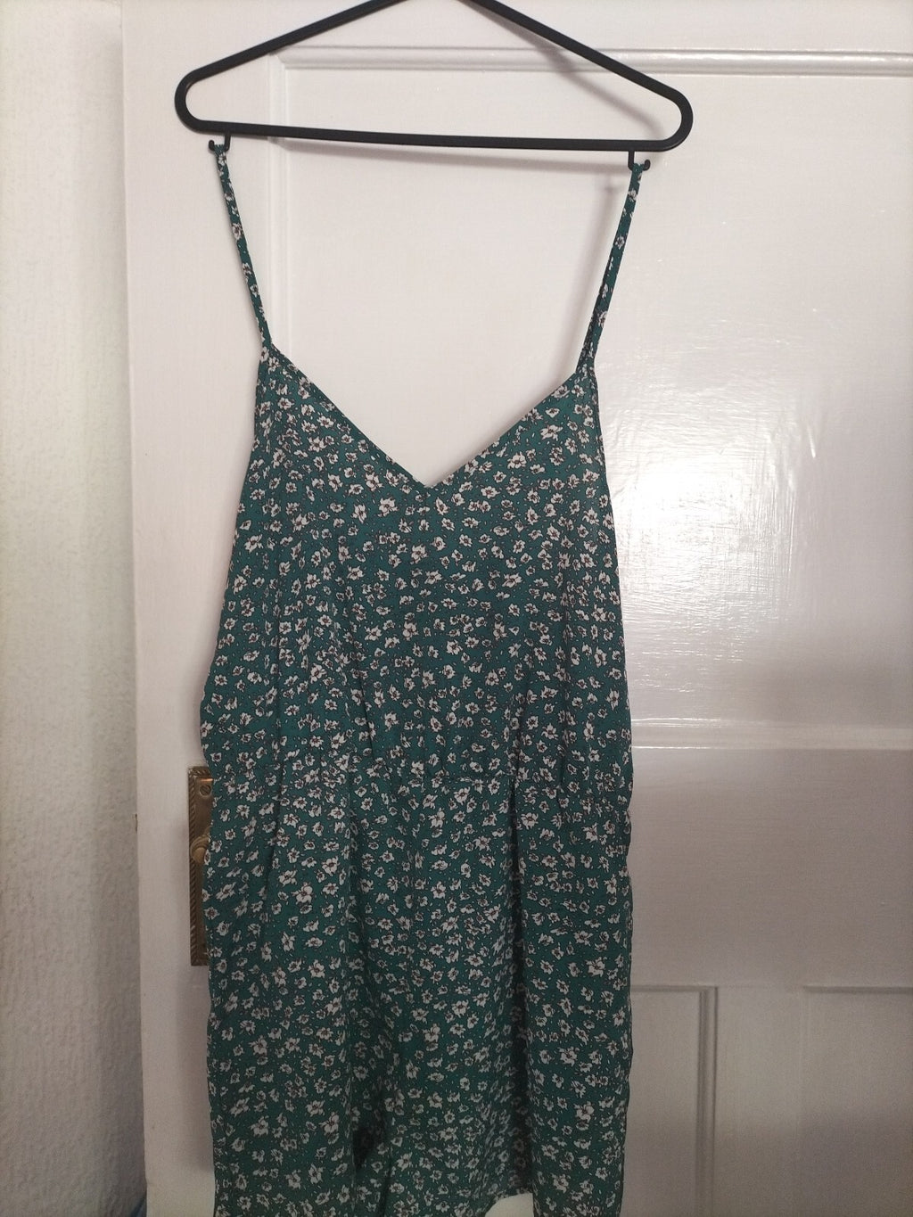 Ladies Size Small Green Floral Playsuit