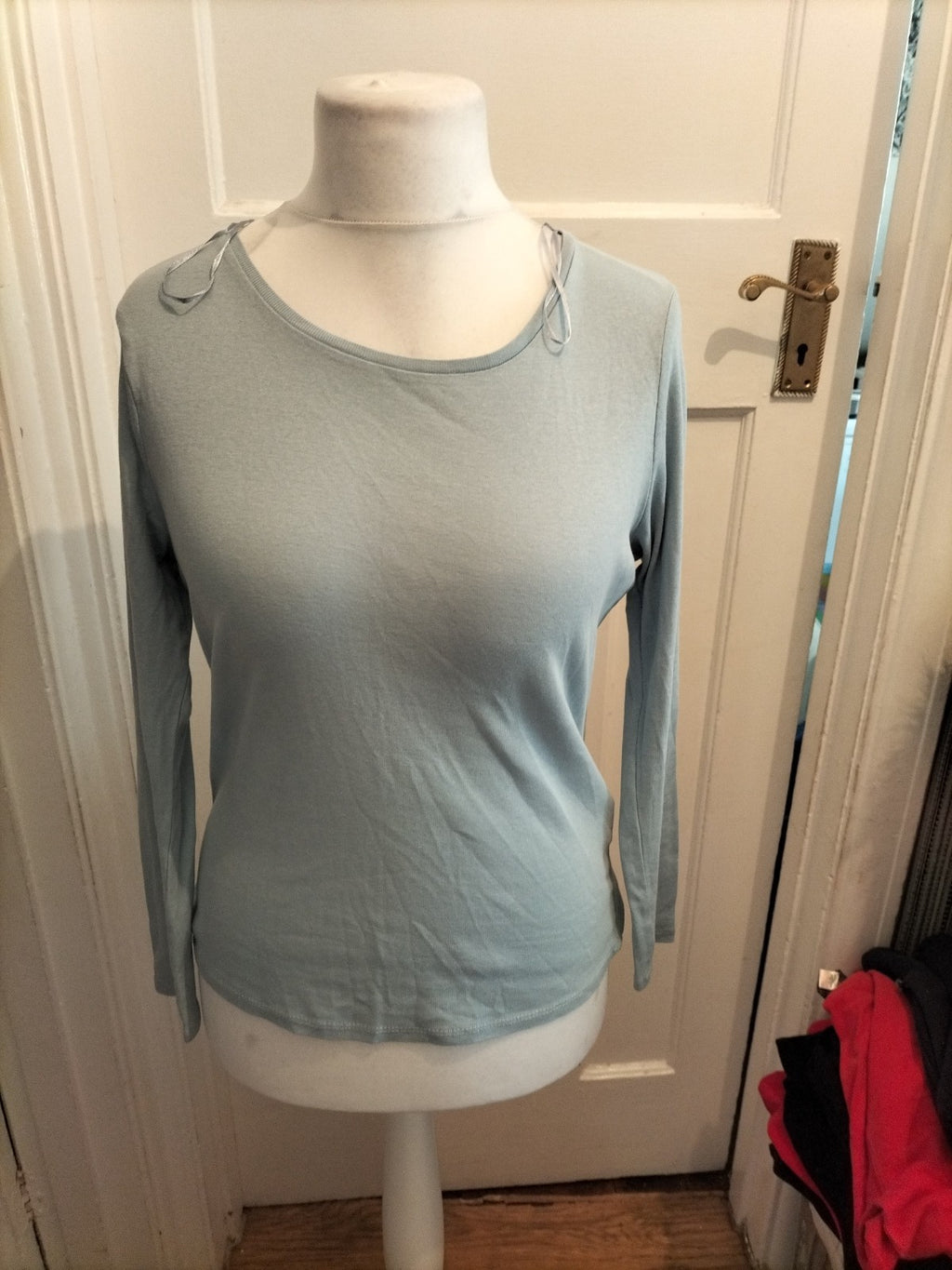 Ladies Intuition Size 12/14 Pale Blue Long Sleeved Blouse