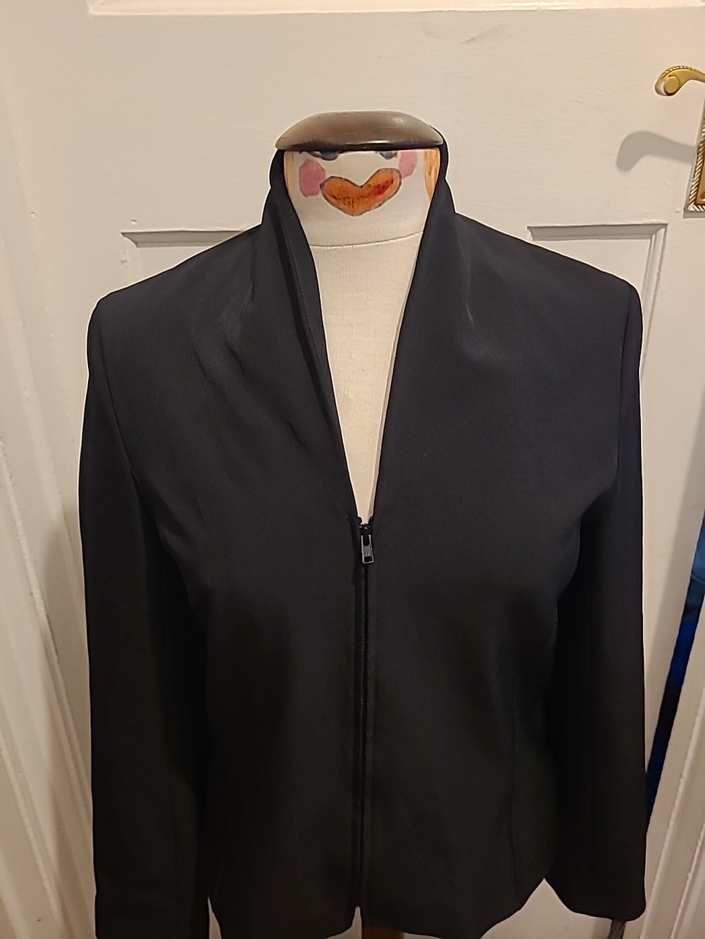 Ladies River Island Size Small Black Lined Zipped Jacket