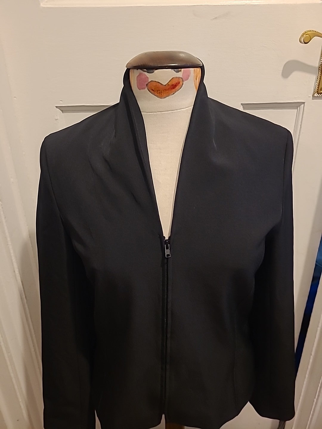 Ladies River Island Size Small Black Lined Zipped Jacket