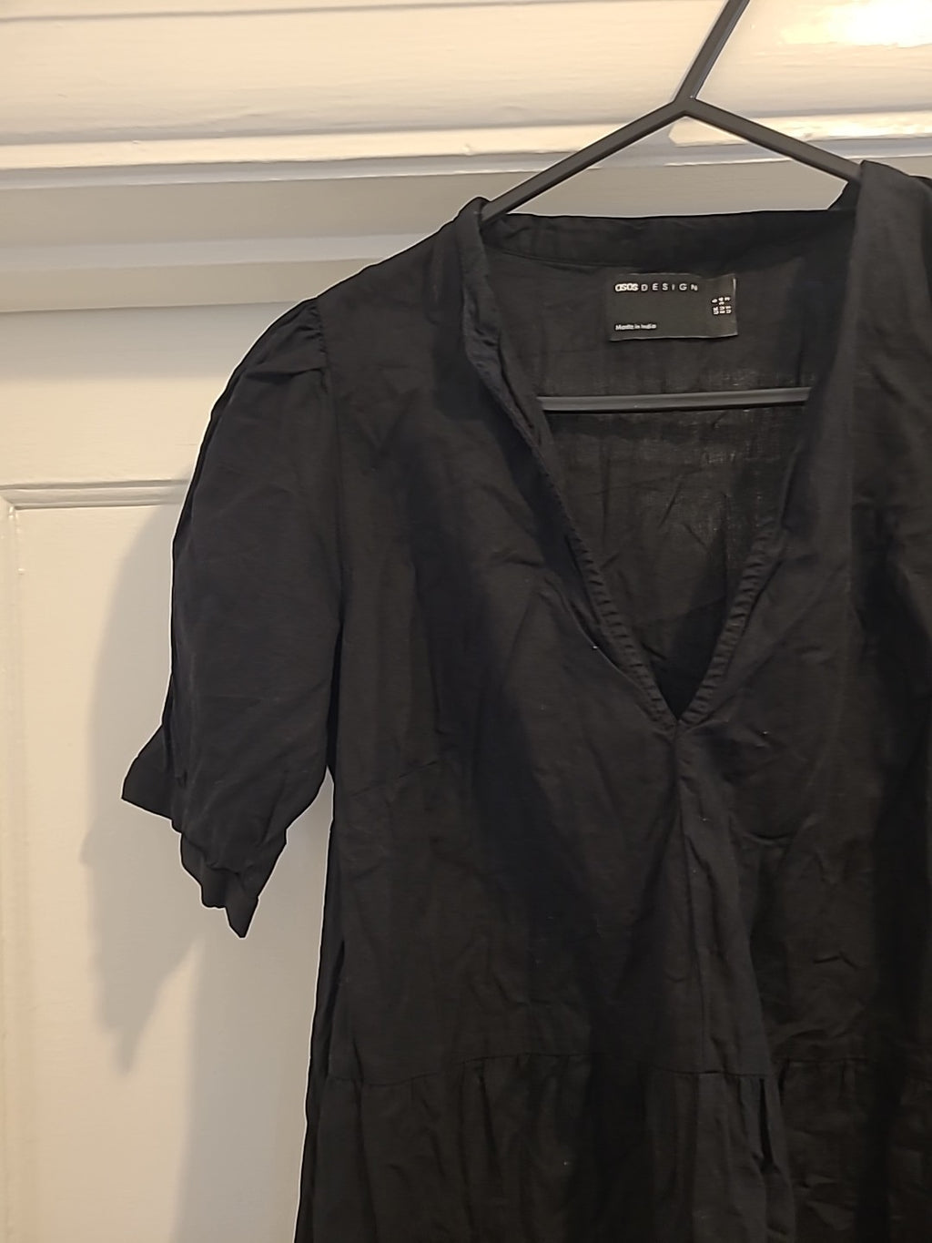Ladies Asos Size 6 Black Short Sleeved Short Dress