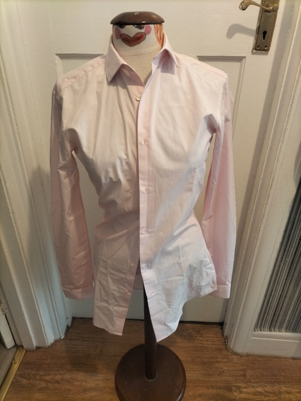 Mens Next Size 14"L Tailored Long Sleeved Slim Fit Pink Shirt