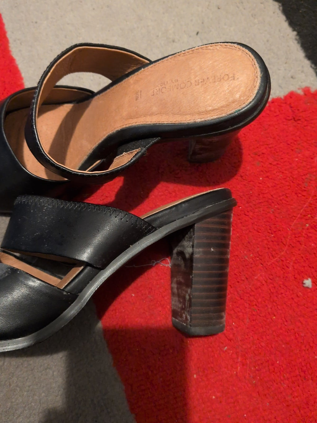 Next 5.5uk Black Open Toe Mid Heels