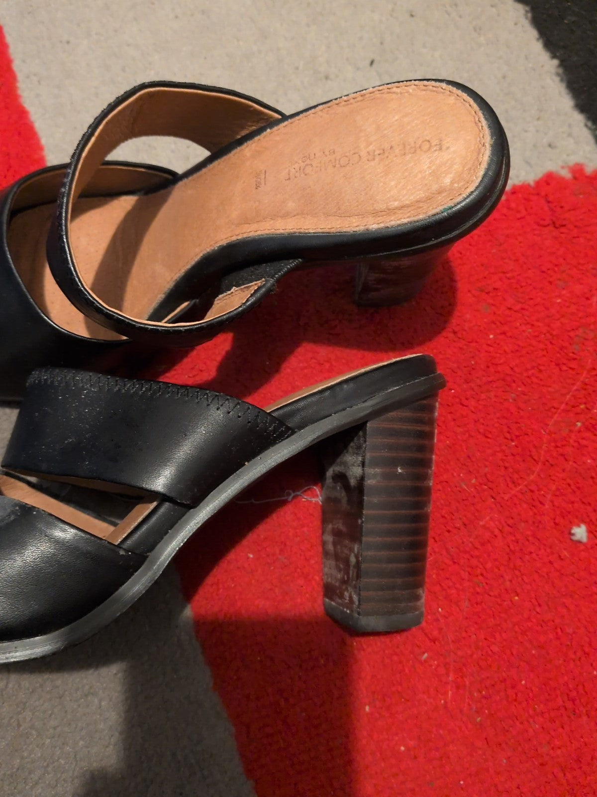 Next 5.5uk Black Open Toe Mid Heels
