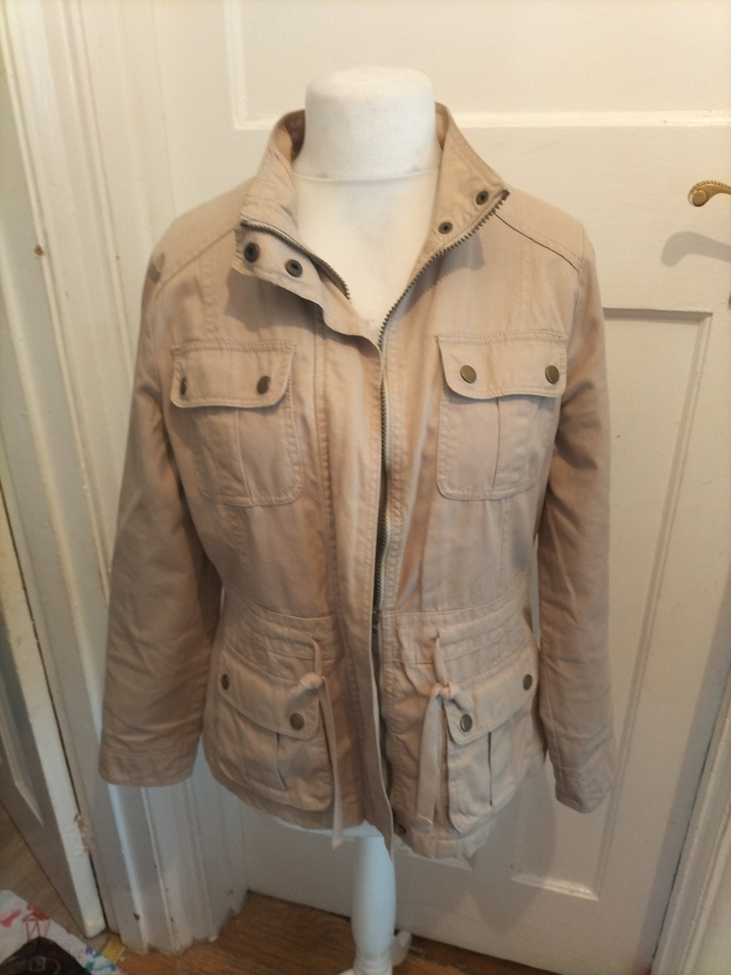 Dorothy Perkins 16 Fleece Lined Beige Full Zip Jacket