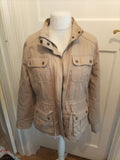 Dorothy Perkins 16 Fleece Lined Beige Full Zip Jacket