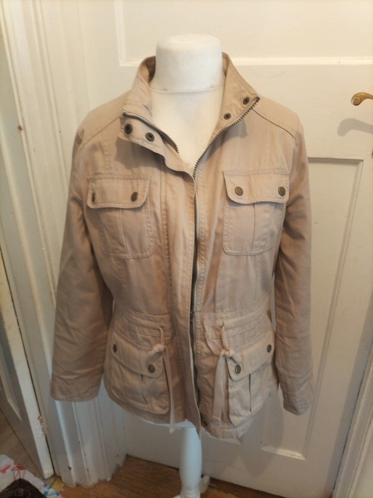 Dorothy Perkins 16 Fleece Lined Beige Full Zip Jacket
