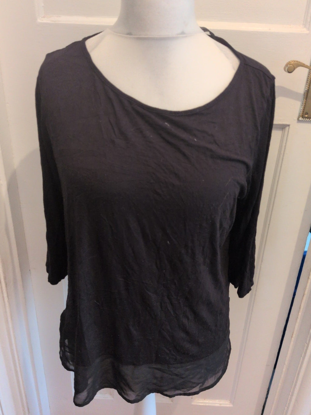 George 18 Black Half Sleeve Blouse