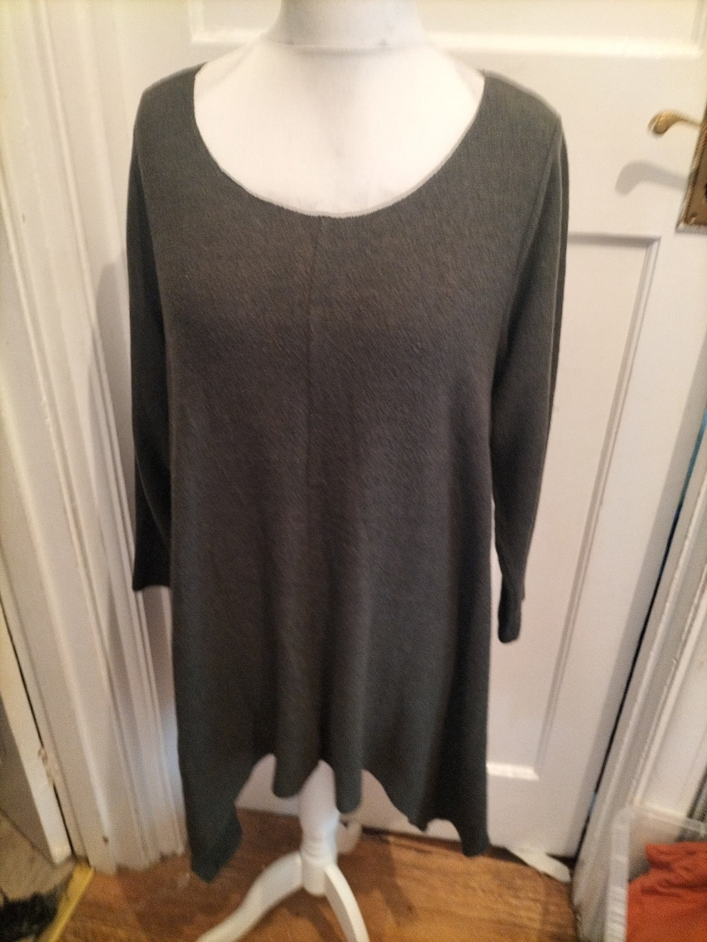 Yours 18 Dark Green Waterfall Pullover Jumper
