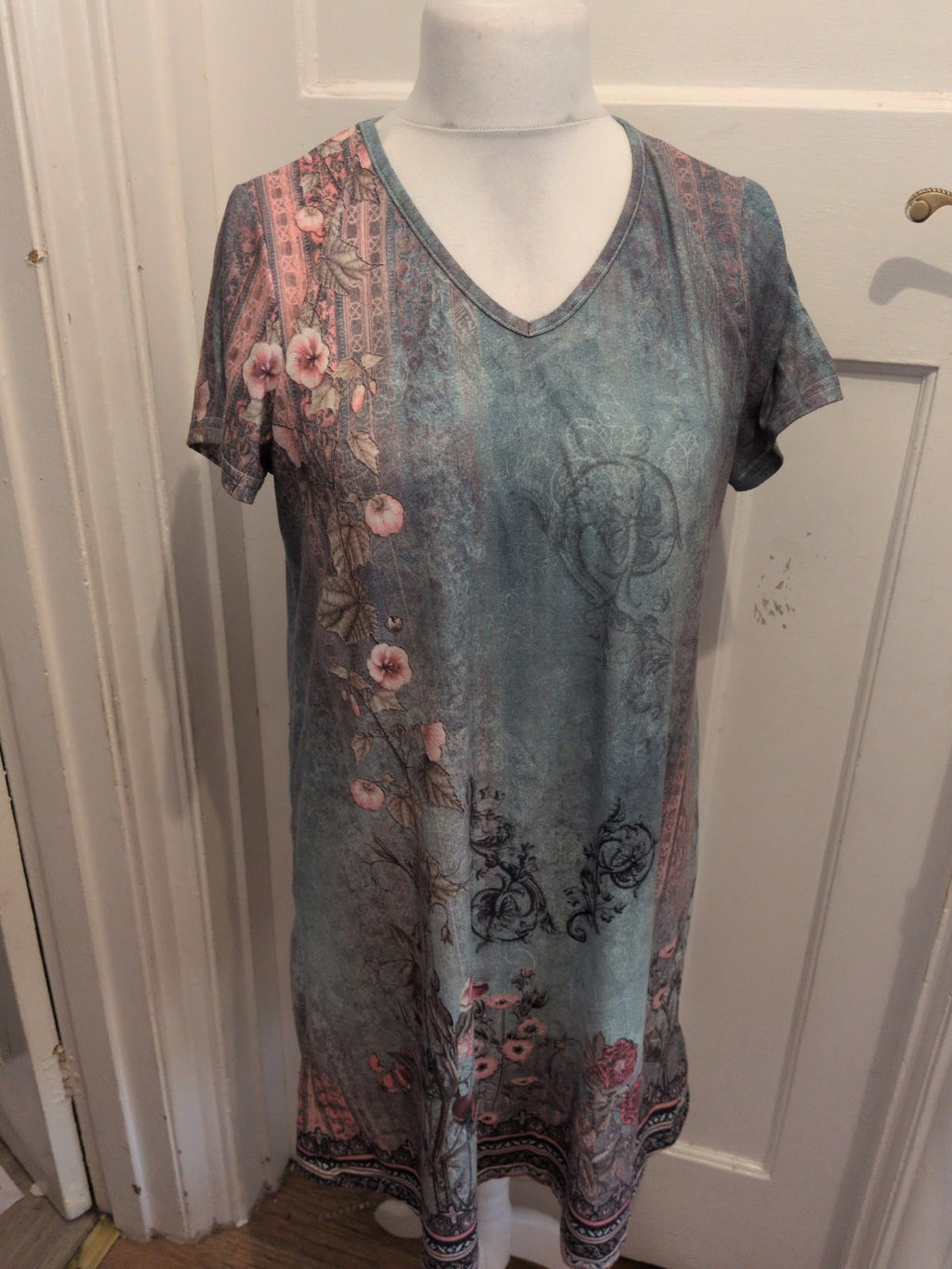 Large Multicoloured Aztec Short Sleeve Dress