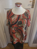 Ladies Exceptional Size S/M Multi Floral Short Sleeved Blouse