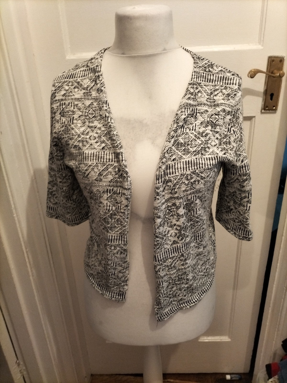 Primark 10/12 White Fleck Cardigan