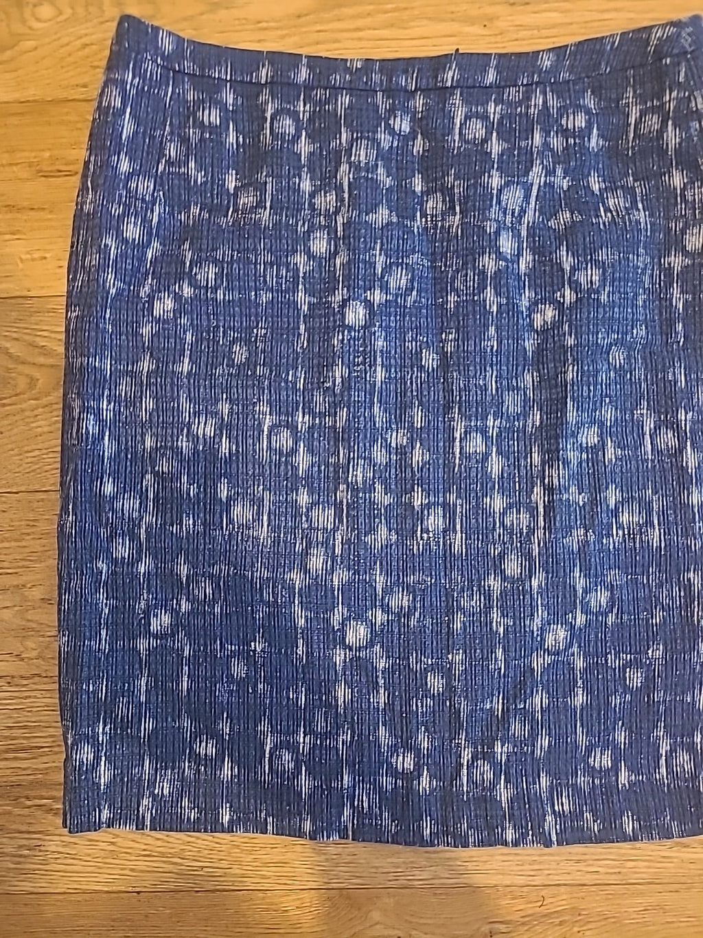 Ladies Jigsaw Size 8 Blue White Designed Lined Pencil Skirt