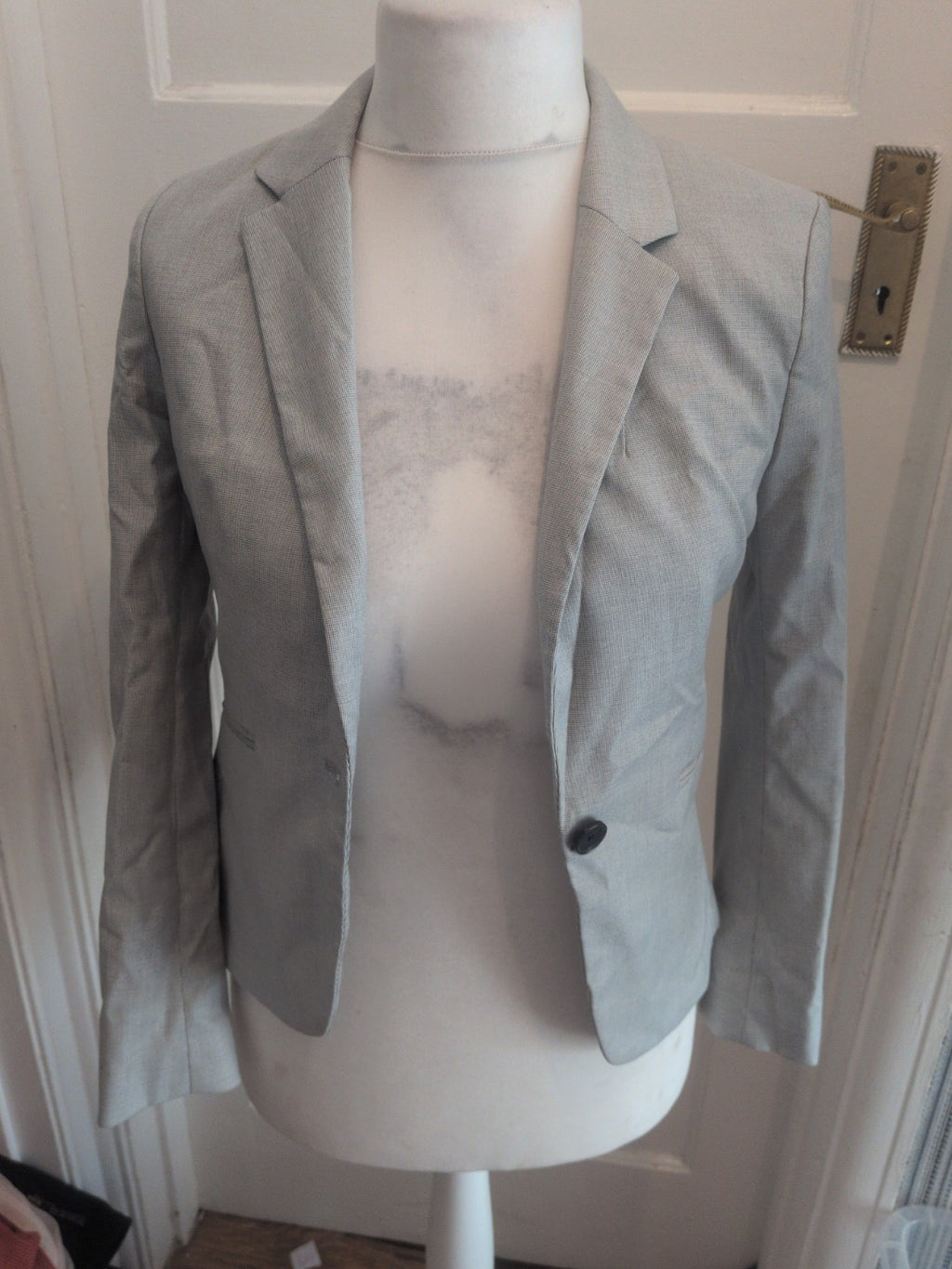 H&M 10 Grey Lined Padded Blazer