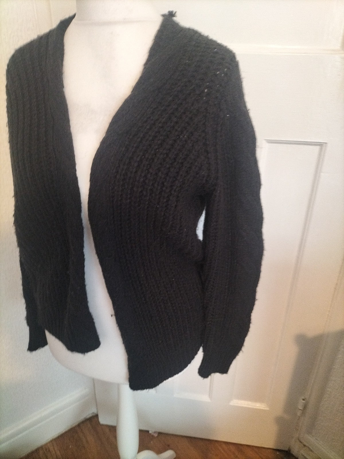 Ladies Primark Size 10-12 Black Knitted Cardigan