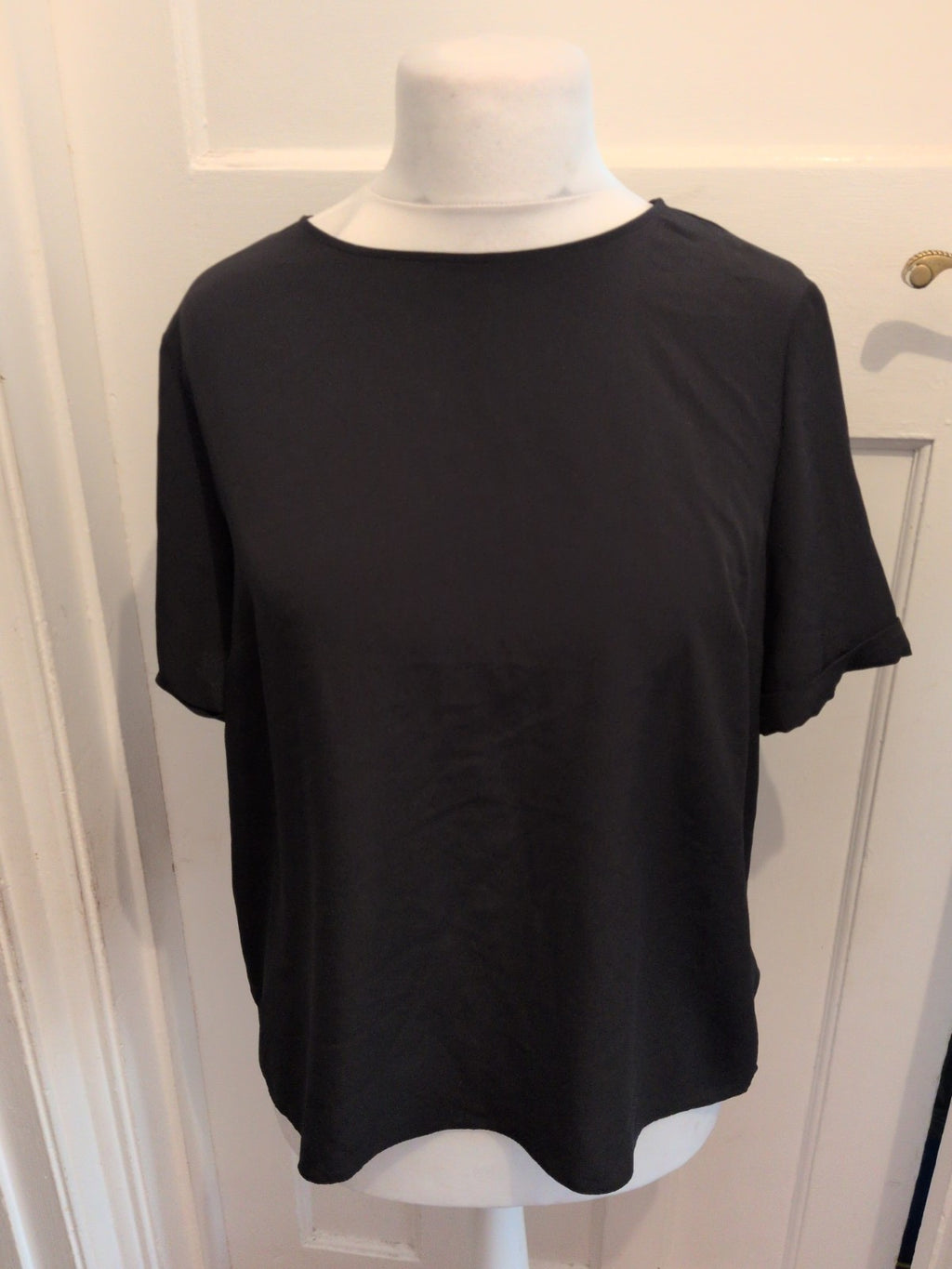 Primark 16 Short Sleeve Blouse In Black
