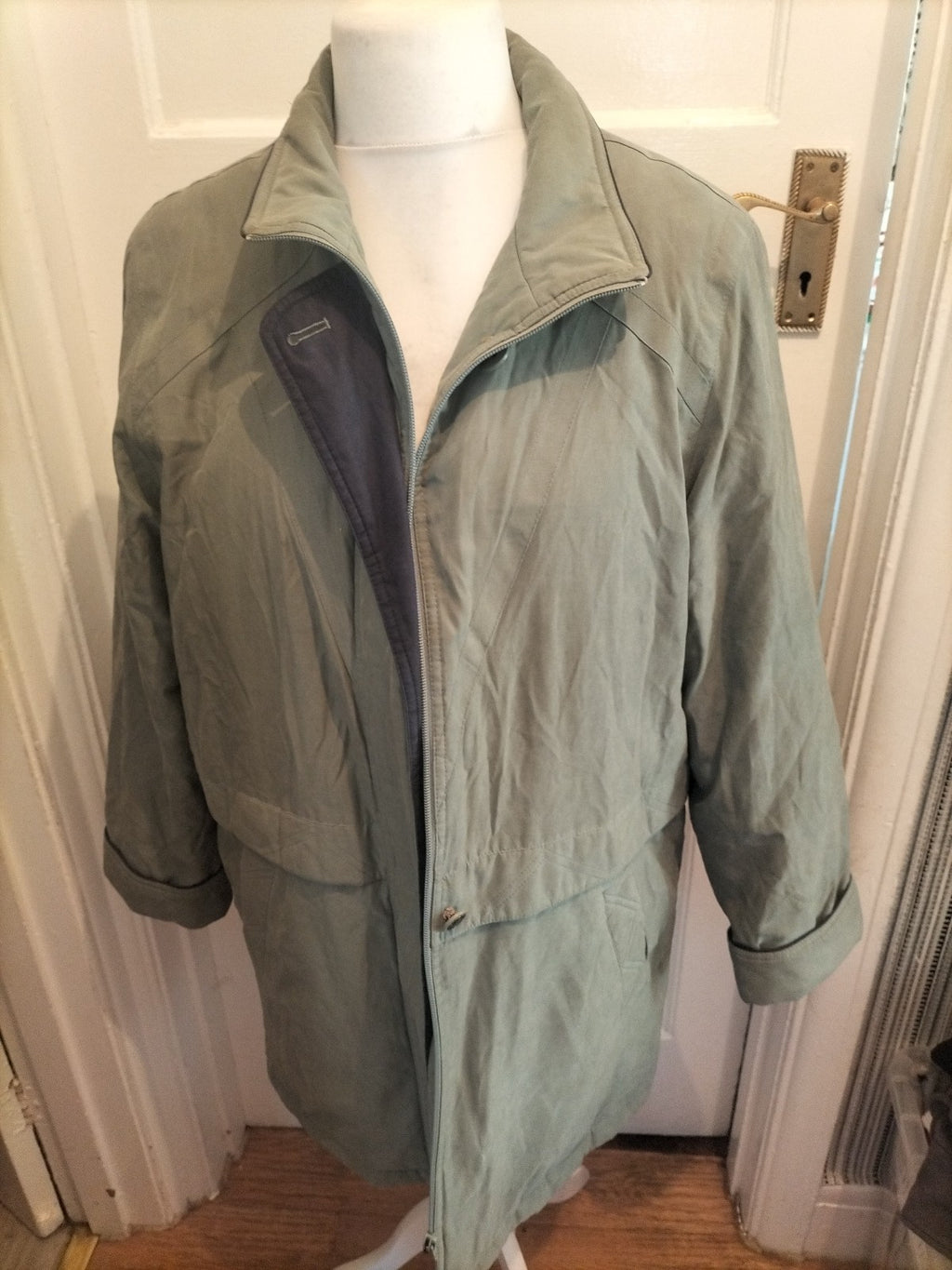 Ladies EWM Size 14 Greyish Teal Lined Coat