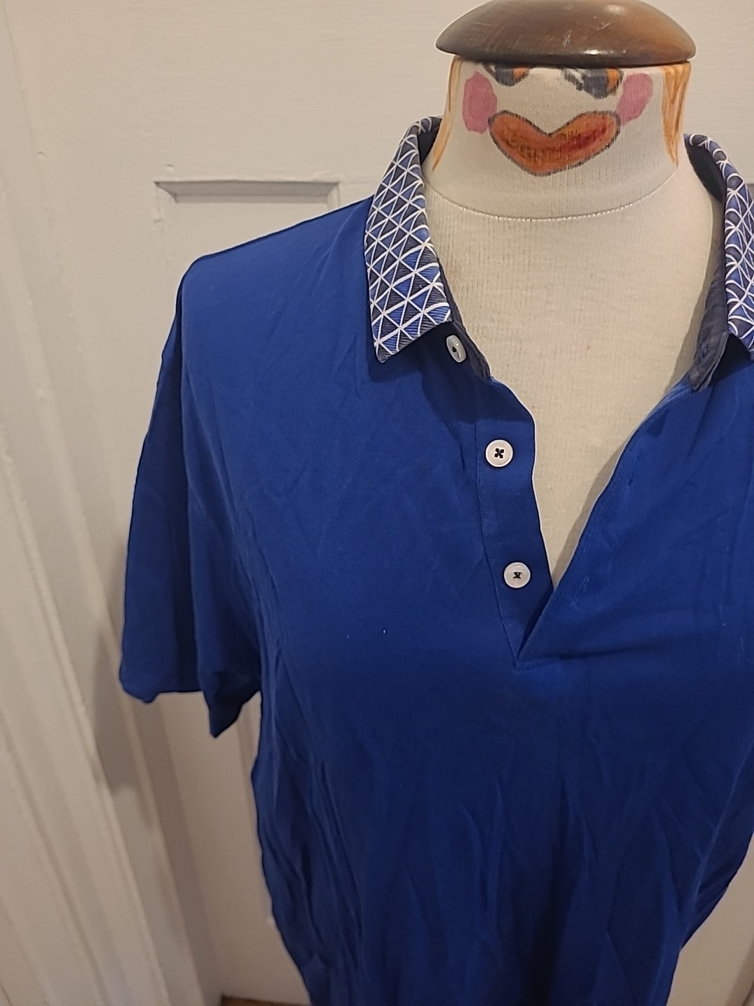 Mens Bosideng Homme Size XL Royal Blue Short Sleeved Polo