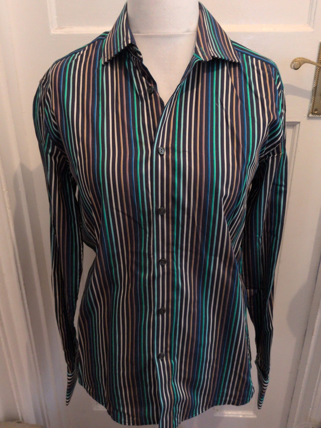 Autograph Medium Luxury Fabric Multicoloured Striped Long Sleeve Shirt