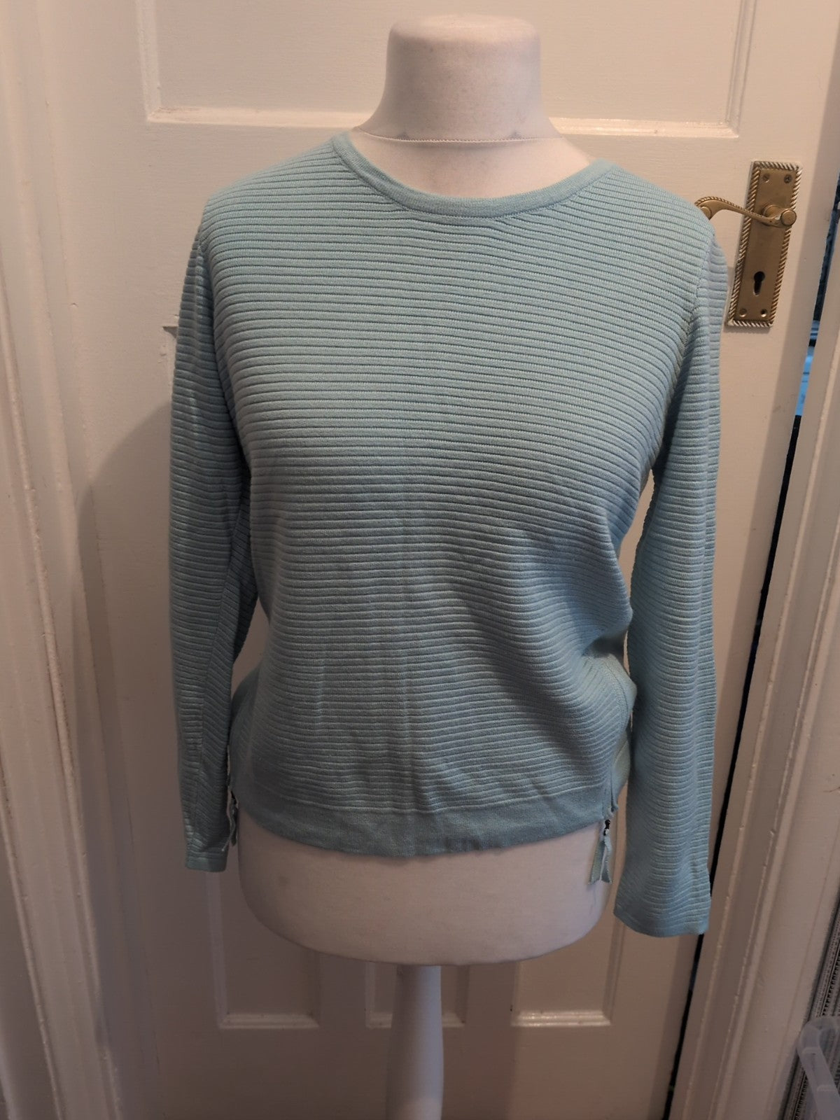 Olson 8 Aqua Knit Long Sleeve Jumper Blouse