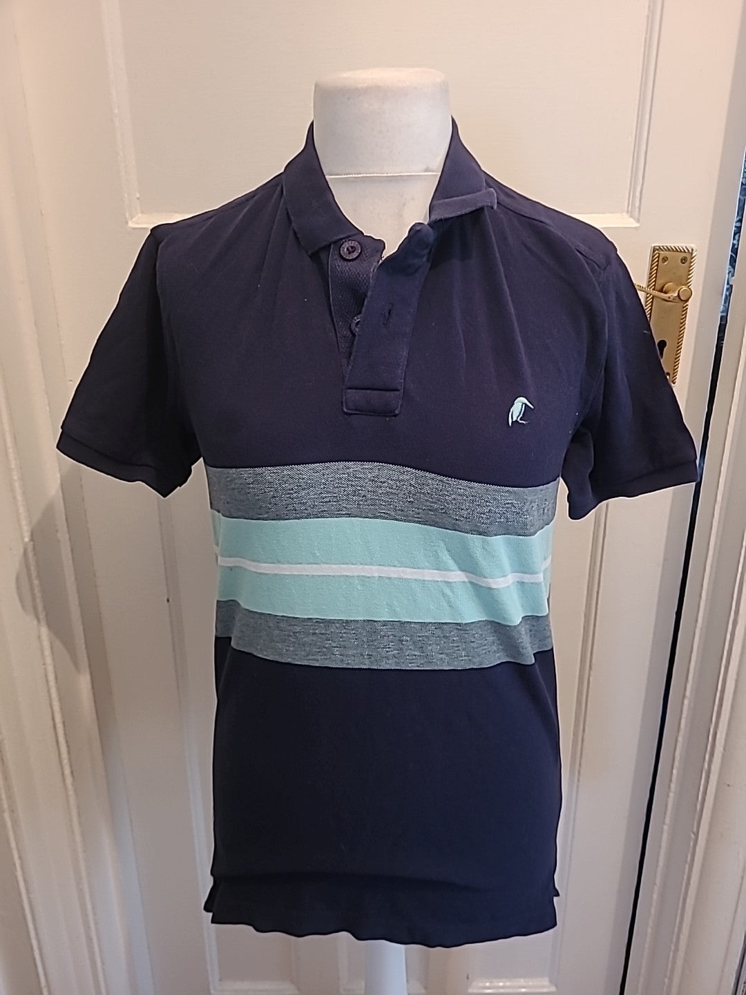 Mens Croxley Size Small Navy Short Sleeved Polo