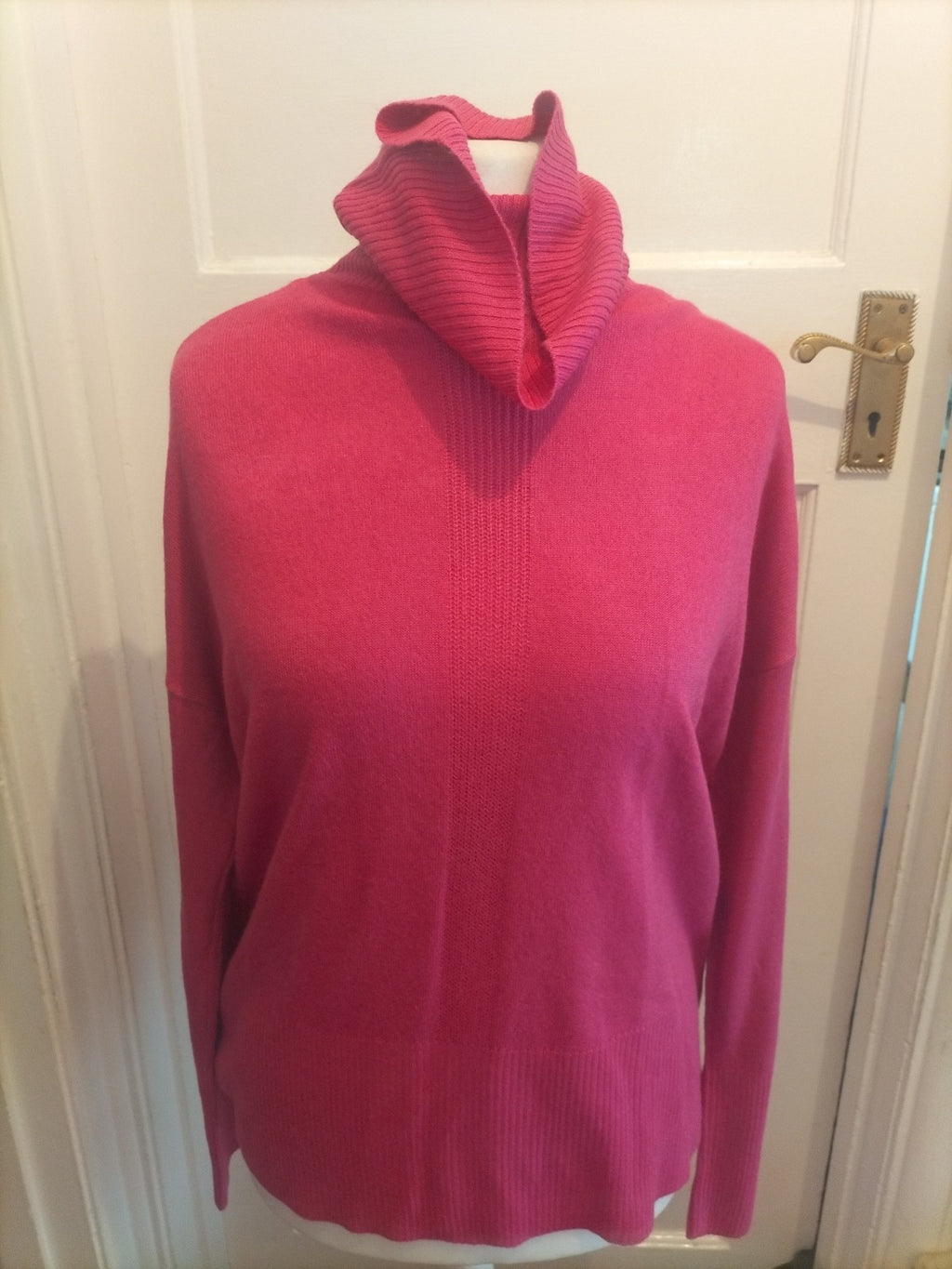 Peacocks Medium Hot Pink Long Sleeved High Roll Neck Jumper