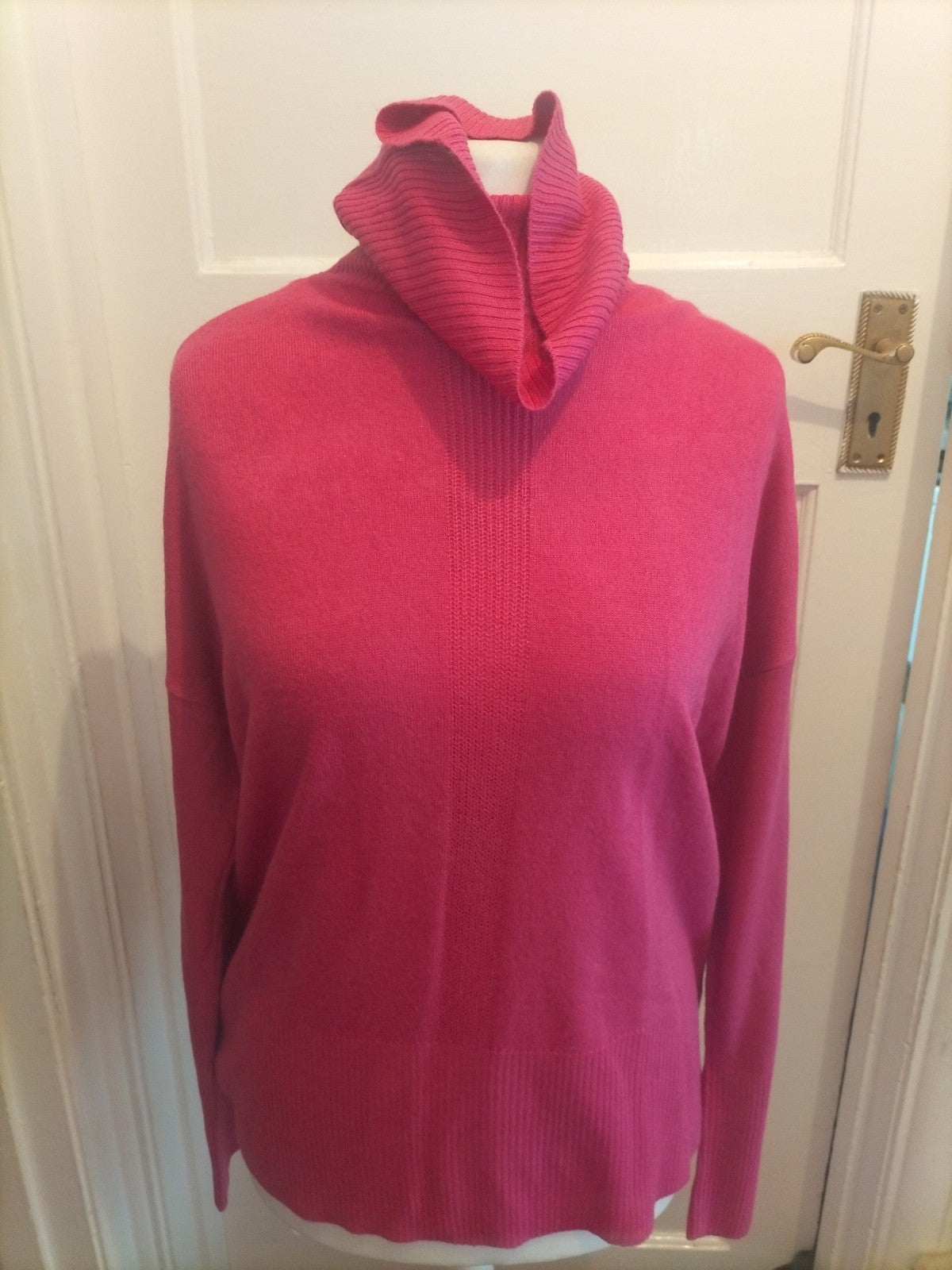 Peacocks Medium Hot Pink Long Sleeved High Roll Neck Jumper