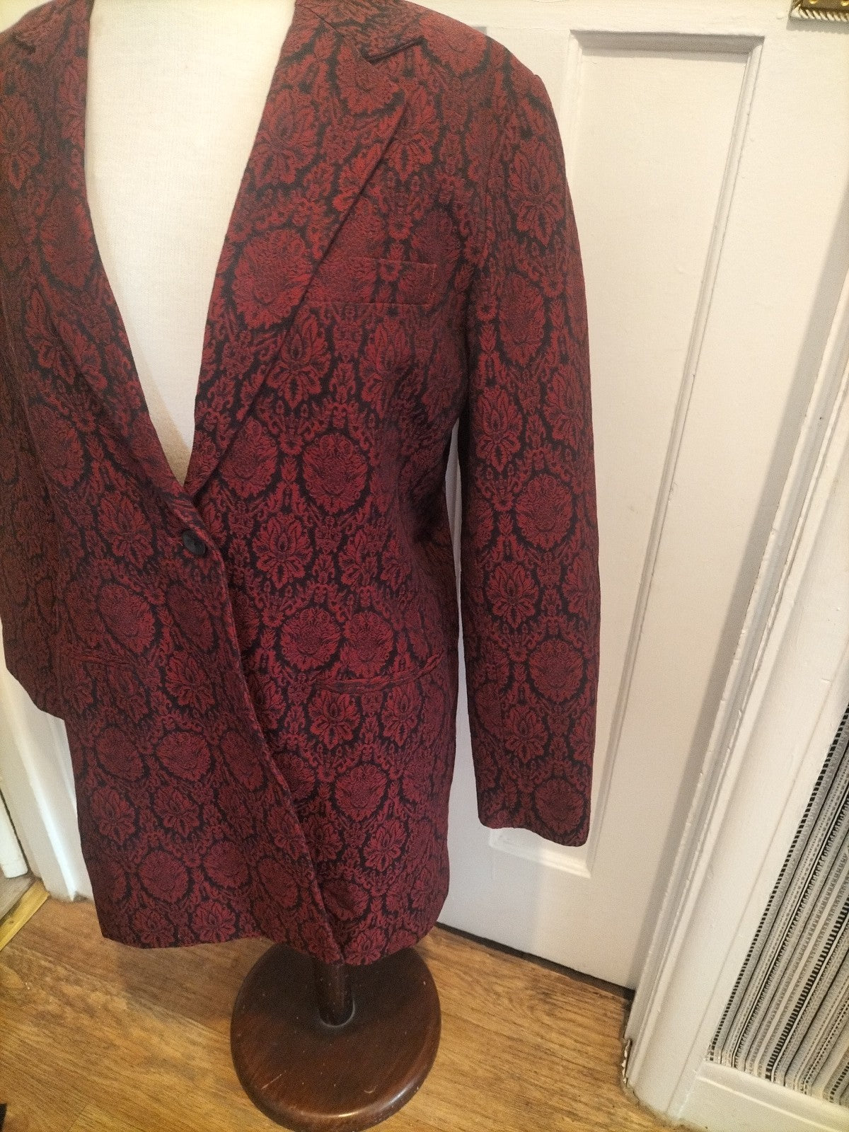 Ladies Dialogue Size L/XL Black/Deep Purple Lined Long Sleeved Blazer