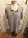 Mens Tu Size XL Grey With White Detail Pure Cotton Short Sleeved Polo