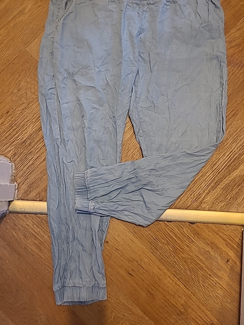 Ladies Size 2XL Elasticated Grey Denim Style Trousers