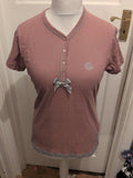 Ladies Medium Purple Short Sleeve Button Bust Pyjama Top